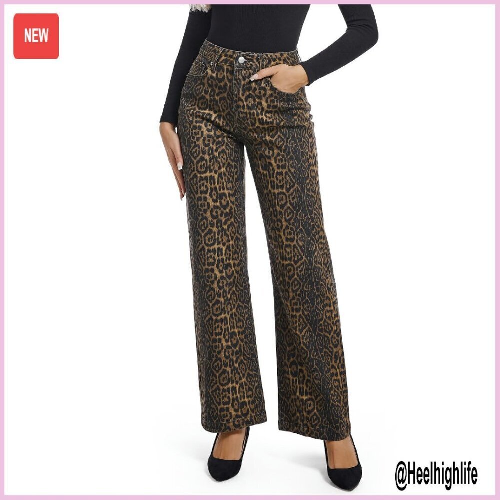 Straight Leg High Waisted Stretch Pull On Jeans Women's Size 2-14